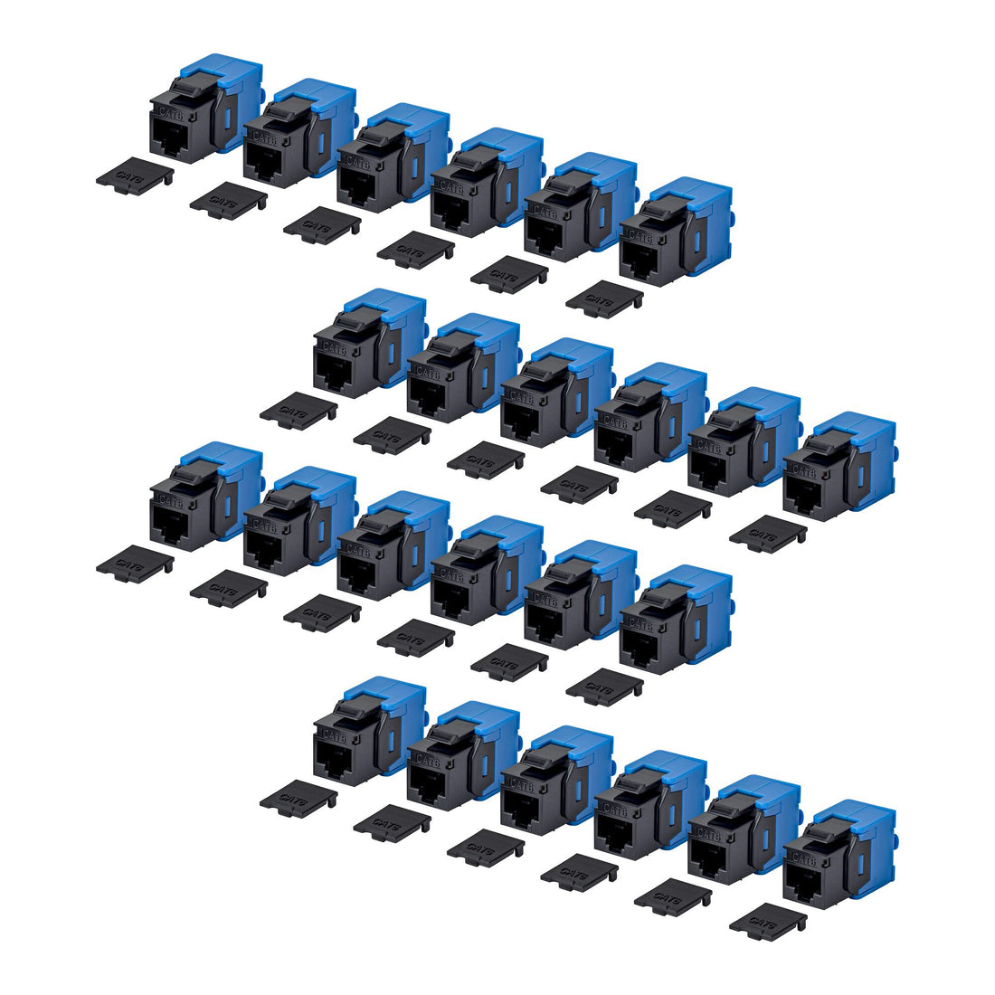 StarTech.com Cat6 Keystone Jack, 24-Pack RJ45 Ethernet Keystone Jacks, UTP Cat6 Wall Jack, 180-Degree - image 5