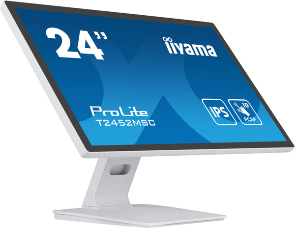 iiyama ProLite 24" Full HD Touchscreen Monitor, White (T2452MSC-W1)