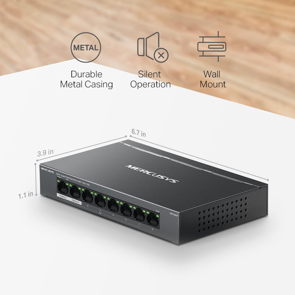 Mercusys 8-Port Gigabit Desktop Switch with 7-Port PoE+ - image 9