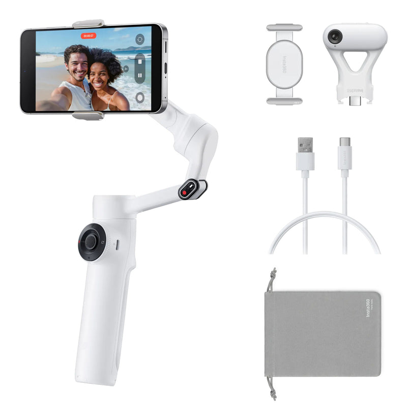 Insta360 Flow 2 AI Tracker Bundle Smartphone camera stabilizer White