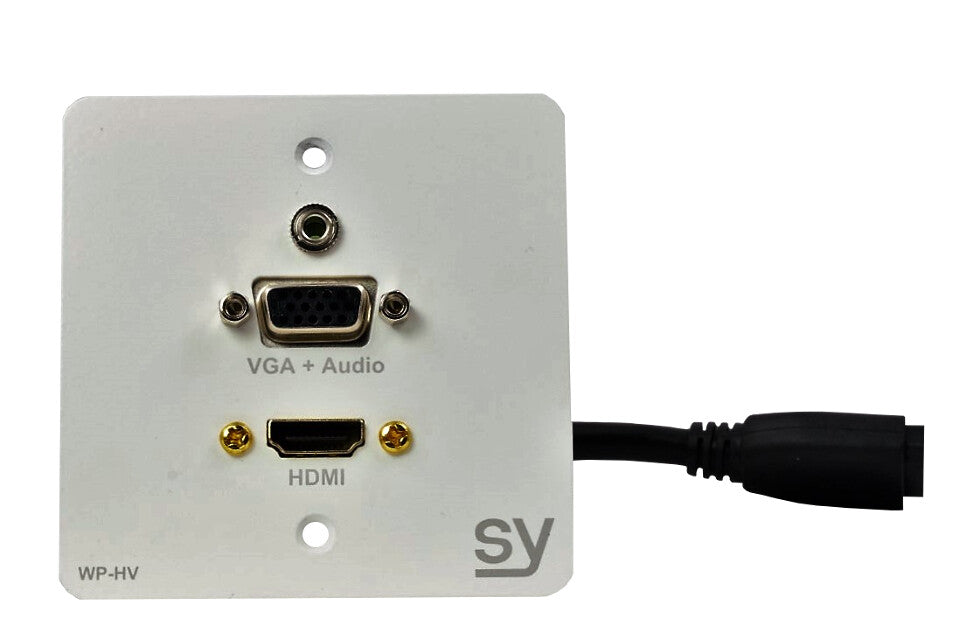 SY Electronics SY-WP-HV-EW socket-outlet HDMI + VGA + 3.5mm White