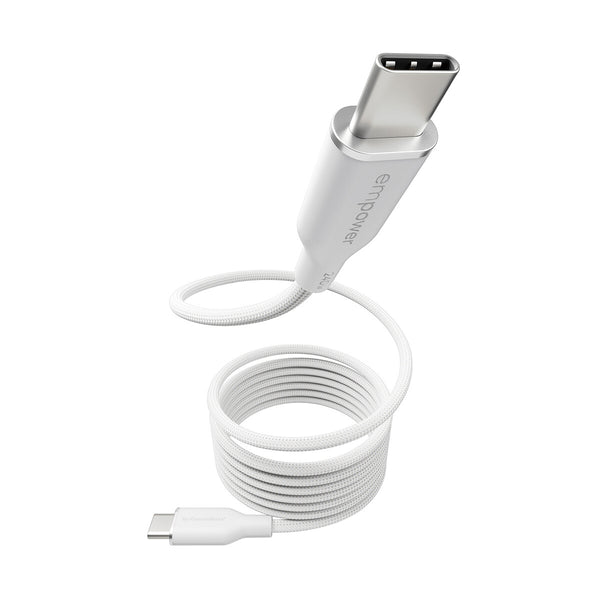 PanzerGlass empower™ by ® Magnetic 240W USB-C to USB-C Cable | USB 2.0 | 1.5M | Silver White