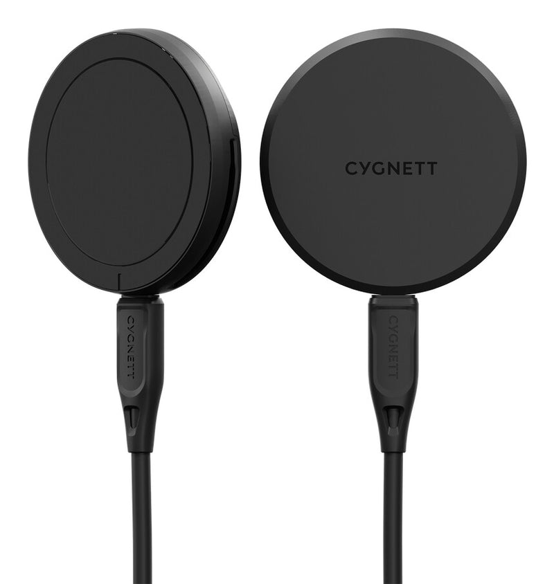 Cygnett ChargePuck Qi2.0 Headphones, Smartphone Black USB Wireless charging Fast charging Indoor