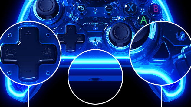 PDP Afterglow Black, Blue, Transparent USB Gamepad Analogue / Digital Xbox One, Xbox Series S, Xbox Series X