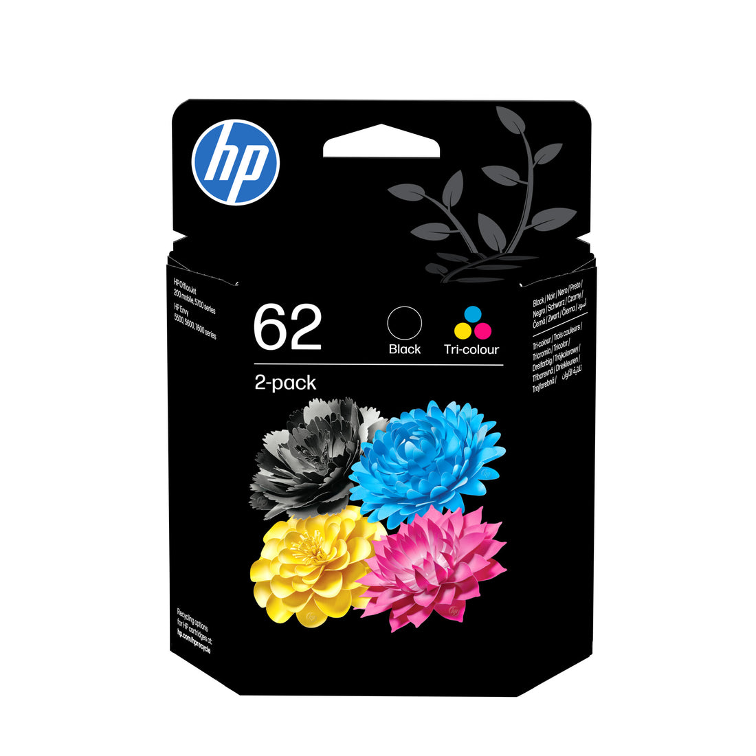 HP 62 2-pack Black/Tri-color Original Ink Cartridges