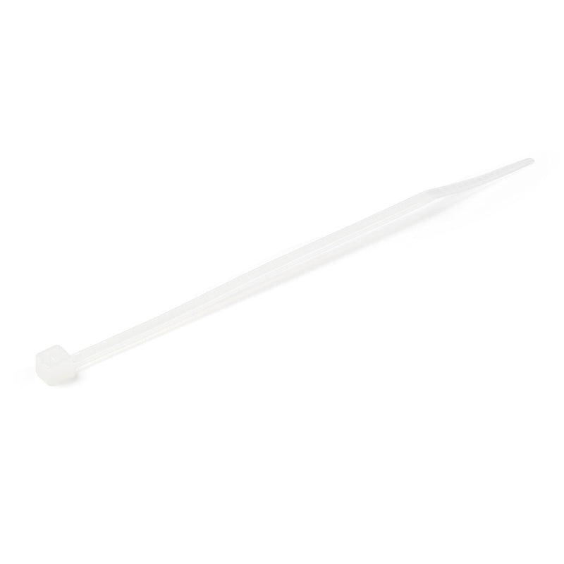 StarTech.com 4"(10cm) Cable Ties - 1/16"(2mm) wide, 7/8"(22mm) Bundle Diameter, 18lb(8kg) Tensile Strength, Nylon Self Locking Zip Ties with Curved Tip - 94V-2/UL Listed, 100 Pack - White