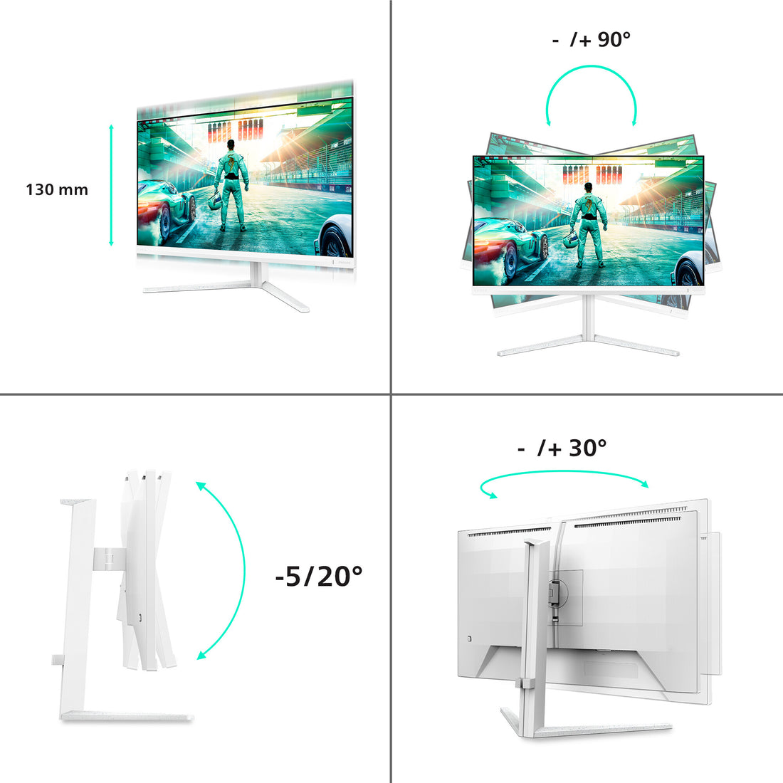 Philips Evnia 27M2N3501PA/00 computer monitor 27" 2560 x 1440 pixels Quad HD LCD White - image 12