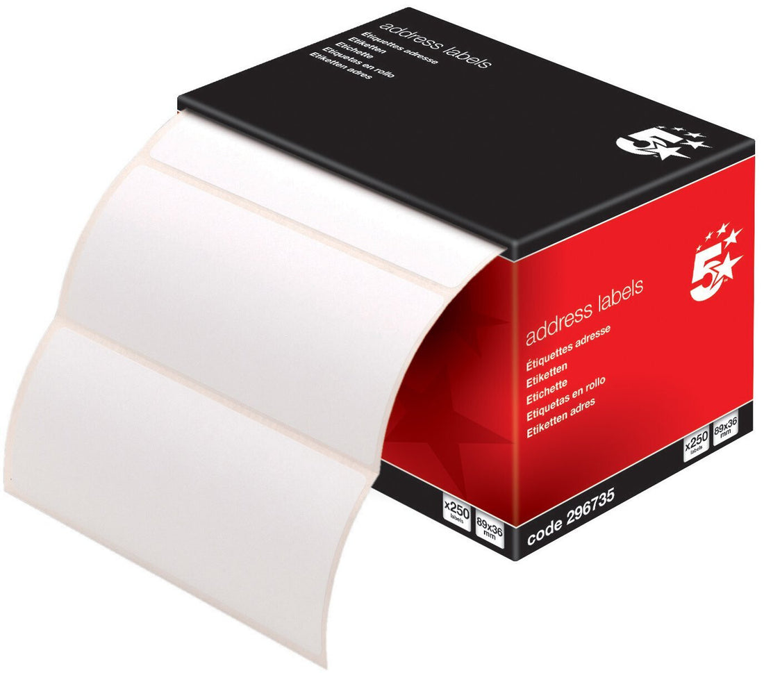 5Star 296735 self-adhesive label Rectangle Black, Red, White