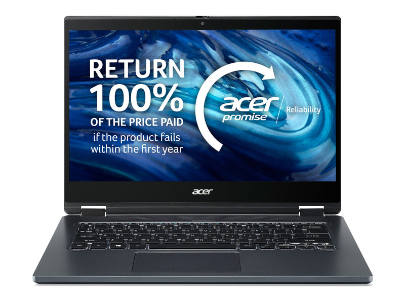 Acer TravelMate NX.VP5EK.00K laptop Intel® Core™ i5 i5-1135G7 Hybrid (2-in-1) 35.6 cm (14") Touchscreen Full HD 8 GB DDR4-SDRAM 256 GB SSD Wi-Fi 6 (802.11ax) Windows 10 Pro Education UK English Black