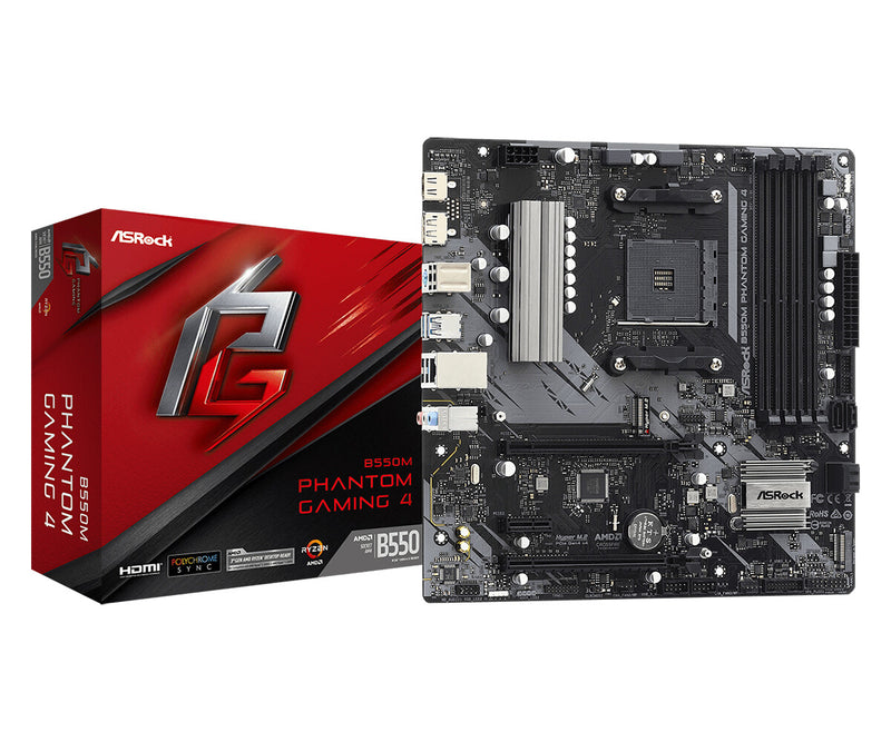 Asrock B550M Phantom Gaming 4 AMD B550 Socket AM4 Micro ATX Motherboard