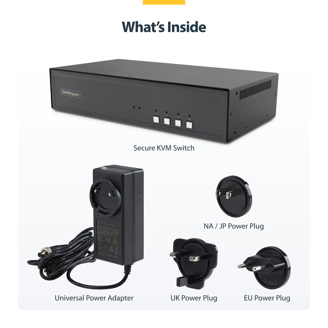 StarTech.com Secure 4-Port Quad-Monitor KVM Switch, 2x DisplayPort In to 4x HDMI Out, 4K 60Hz, NIAP 4.0 - image 9