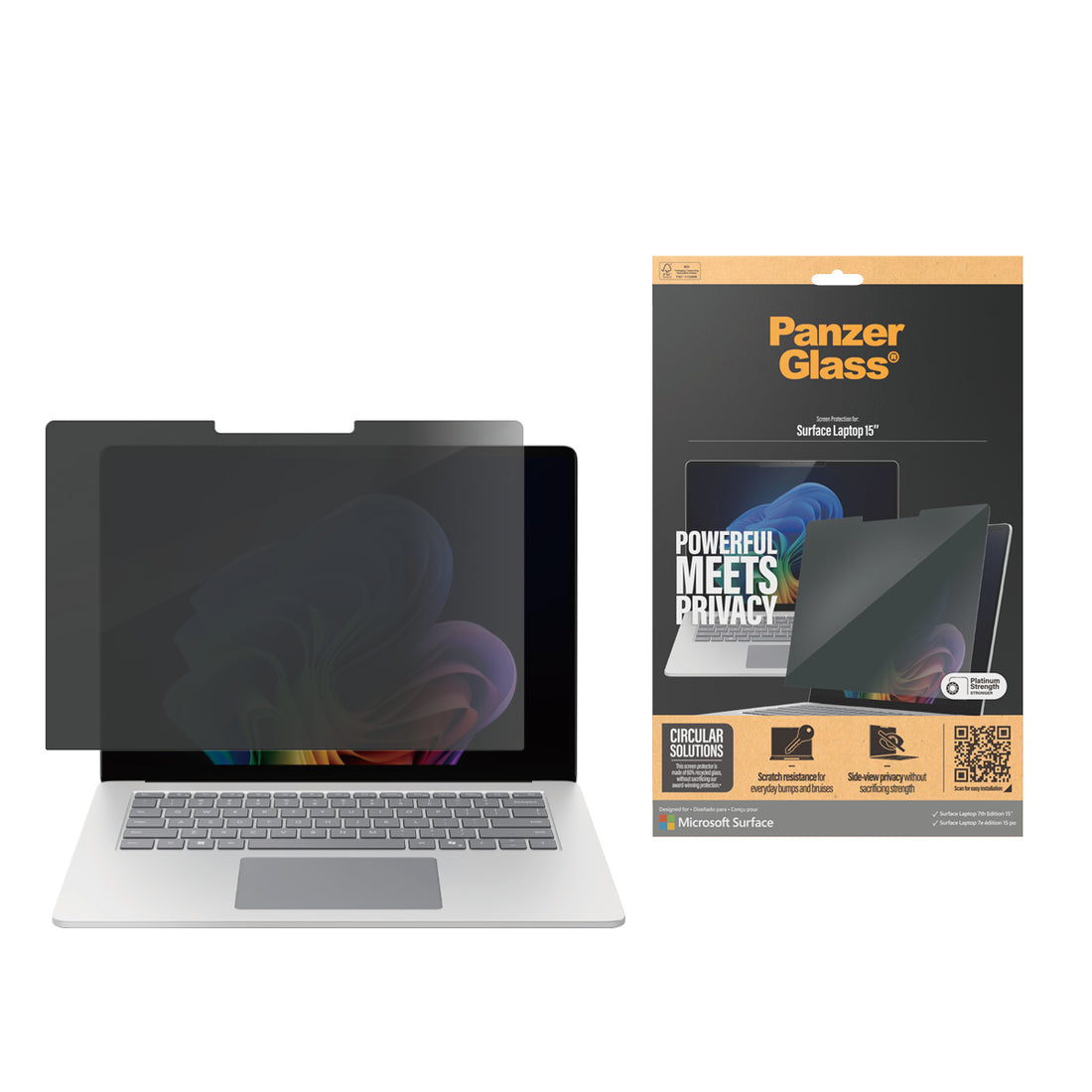 PanzerGlass Privacy Screen Protector Microsoft Surface Laptop 7th Edition | 8th Edition | 15'' | Ultra-Wide - image 2