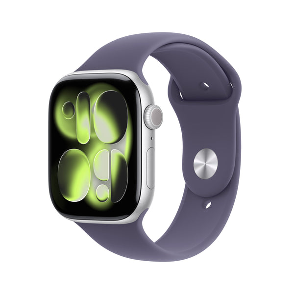 Apple Watch Series 11 GPS 46mm Silver Aluminium Case with Purple Fog Sport Band - M/L