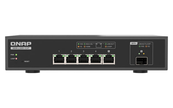 QNAP QSW-L3205-1C4T 4 Managed 10G Ethernet (100/1000/10000) Desktop Black