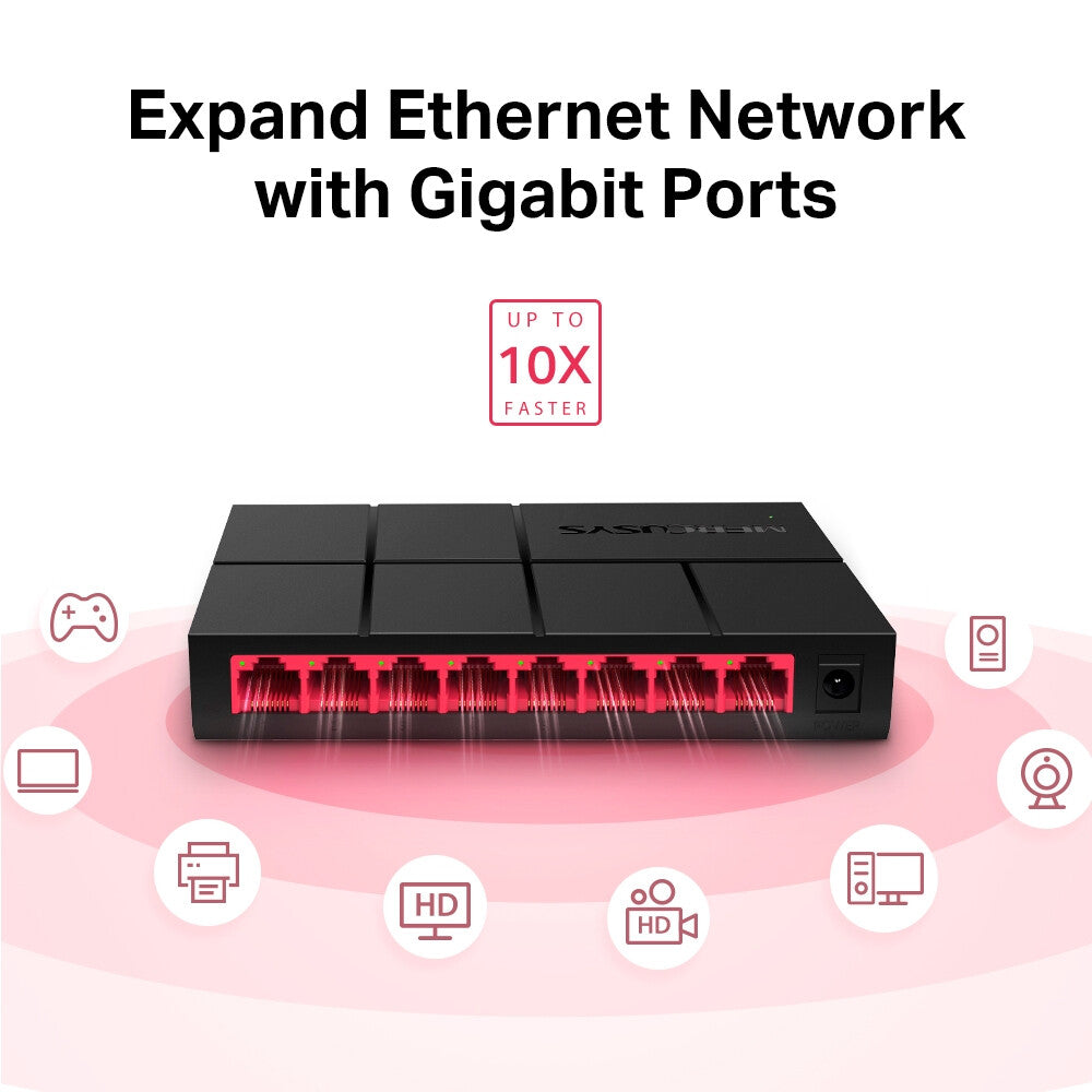 Mercusys 8-Port 10/100/1,000 Mbps Desktop Switch - image 5