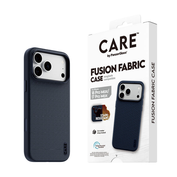 PanzerGlass CARE™ by ® Fusion Fabric Case Blue w. MagSafe iPhone 18 Pro Max | 17 Pro Max
