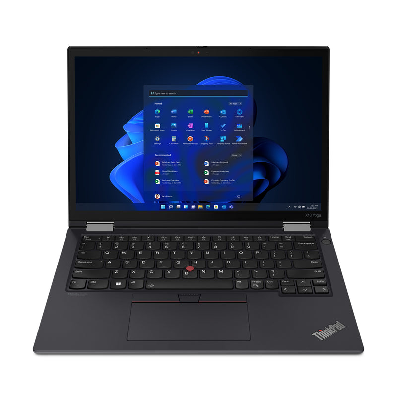 Lenovo ThinkPad X13 Yoga Gen 3 Intel® Core™ i7 i7-1255U Hybrid (2-in-1) 33.8 cm (13.3") Touchscreen WUXGA 16 GB LPDDR4x-SDRAM 512 GB SSD Wi-Fi 6E (802.11ax) Windows 11 Pro UK English Black