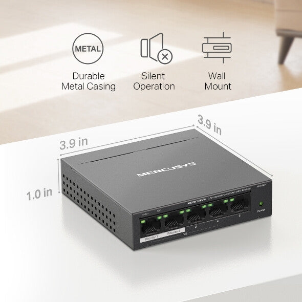 Mercusys 5-Port Gigabit Desktop Switch with 4-Port PoE+
