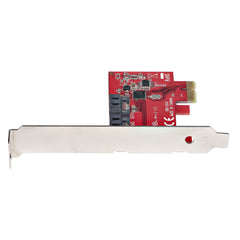StarTech.com SATA PCIe Card - 2 Port PCIe SATA Expansion Card - 6Gbps - Full/Low Profile - PCI Express to SATA Adapter/Controller - ASM1061 Non-Raid - PCIe to SATA Converter