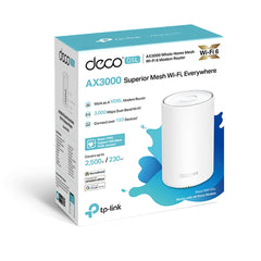 TP-Link (DECO X50-DSL) VDSL Whole Home Mesh Wi-Fi 6 Router, Single Unit, Dual Band AX3000, 4x GB WAN/LAN, OFDMA & MU-MIMO modem