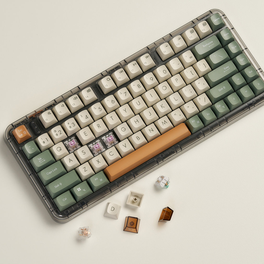 ASUS Jelly75 KD201 keyboard Universal USB + RF Wireless + Bluetooth Green, Beige, Orange - image 11
