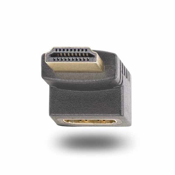 StarTech.com Up Angle HDMI 2.0 Adapter, Male to Female, Vertical 90-Degree Angled HDMI Port Saver, 4K 60Hz, High Speed HDMI Connector Extension, M/F