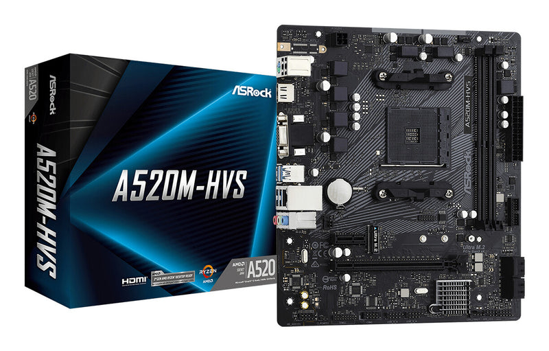 Asrock A520M-HVS AMD A520 Socket AM4 micro ATX