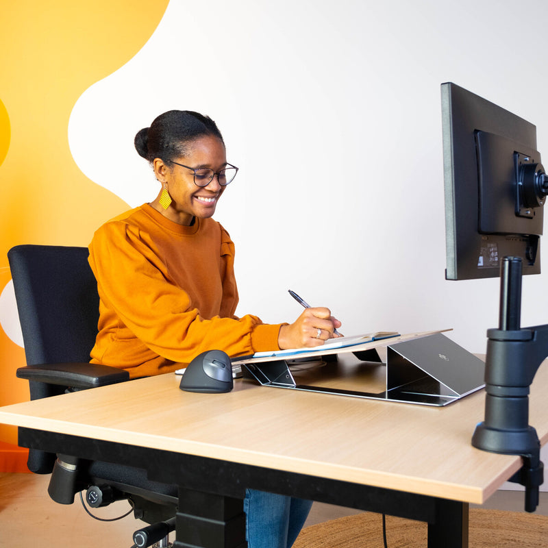 R-Go Tools Document holder R-Go Read2Write, suitable for reading and writing, ergonomic, with soft foam wrist rest, oak wood