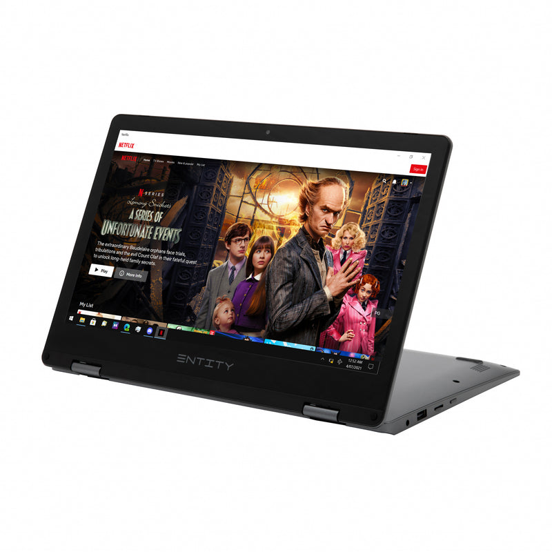 Entity Book 11.6" 2in1 Convertible Targa Laptop, Intel® Celeron® Dual-Core N4020, 11.6" HD Touchscreen, 4GB RAM, 128GB Storage, Windows 11 Home