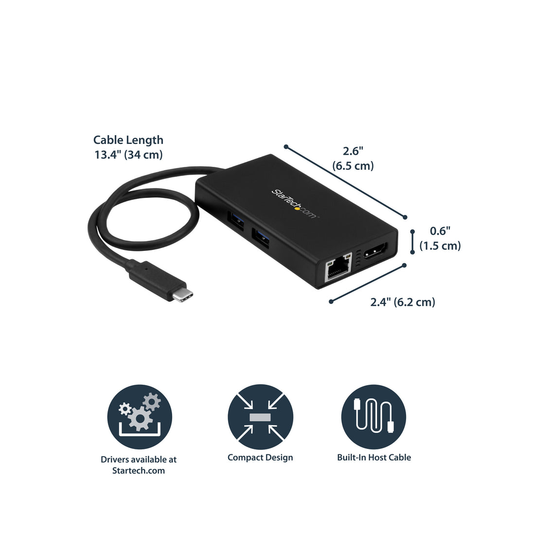 StarTech.com USB-C Multiport Adapter - USB-C Travel Docking Station with 4K HDMI - 60W Power Delivery - image 12