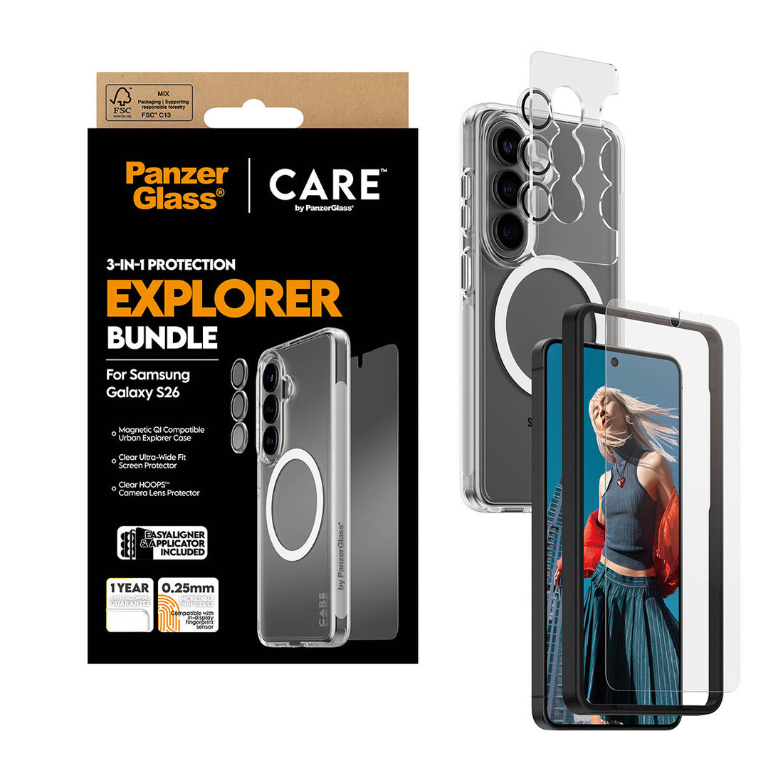 PanzerGlass ® | CARE™ by ® 3-in-1 Bundle Samsung Galaxy S26