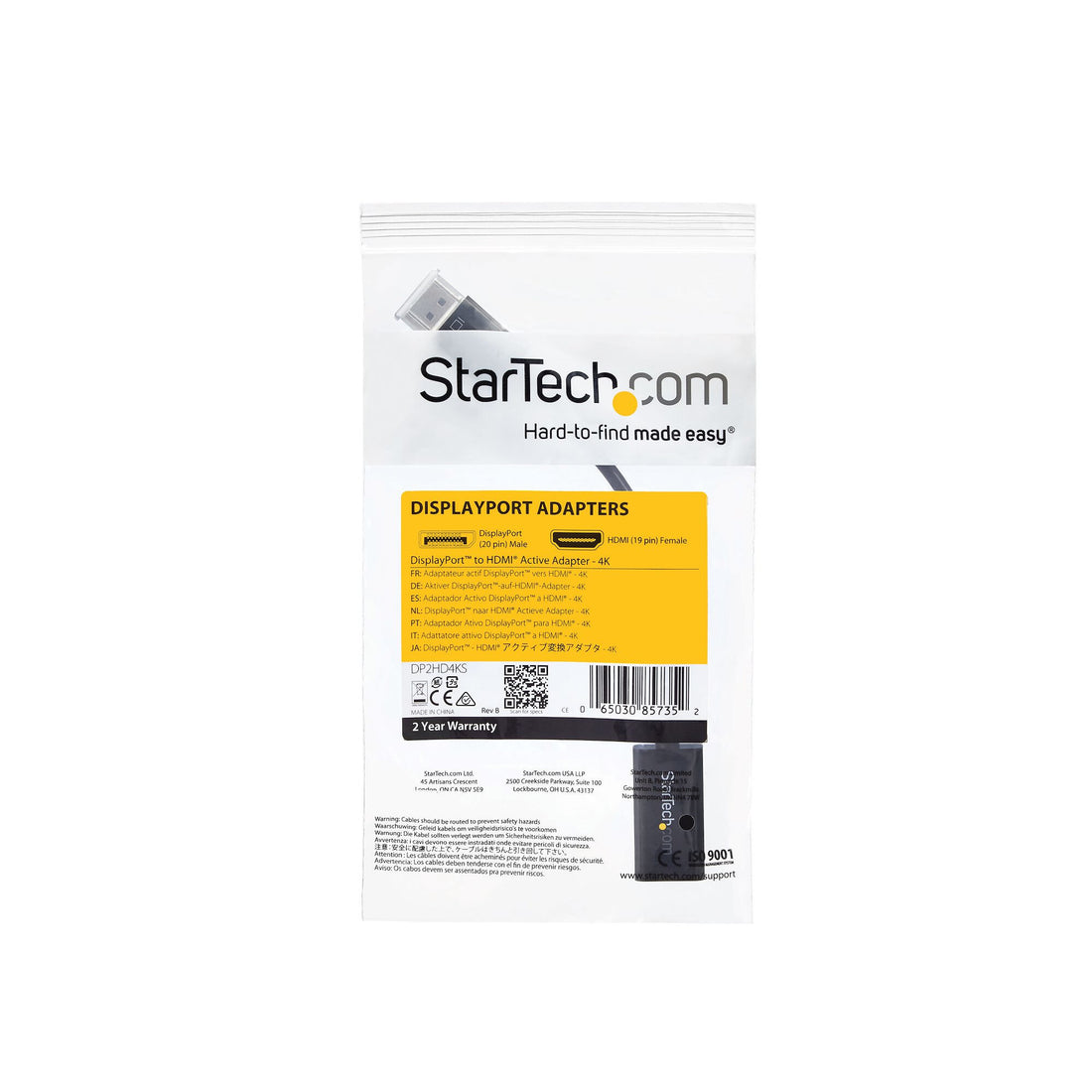 StarTech.com DisplayPort to HDMI Adapter - 4K 30Hz Active DisplayPort to HDMI Video Converter - DP to HDMI - image 6