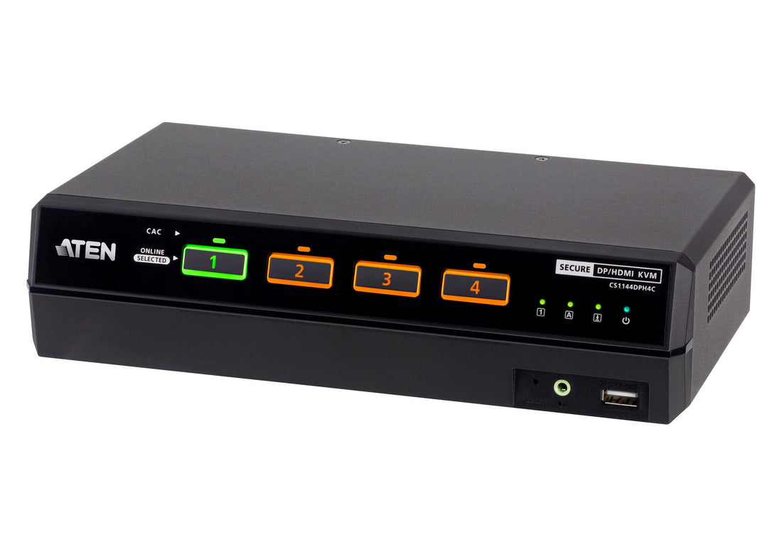 ATEN 4-Port USB 5K DisplayPort/HDMI Dual Display Universal Secure KVM Switch with CAC (PSD PP v4.0 Compliant)
