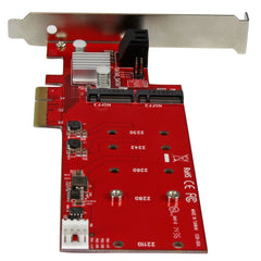 StarTech.com 2x M.2 NGFF SSD RAID Controller Card plus 2x SATA III Ports - PCIe
