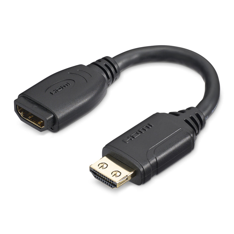StarTech.com 6" (15cm) HDMI Port Saver Cable - 4K 60Hz High Speed HDMI 2.0 Extension Cable with Ethernet - Short HDMI Extension Cable - HDMI Male to Female Extension Adapter Cord