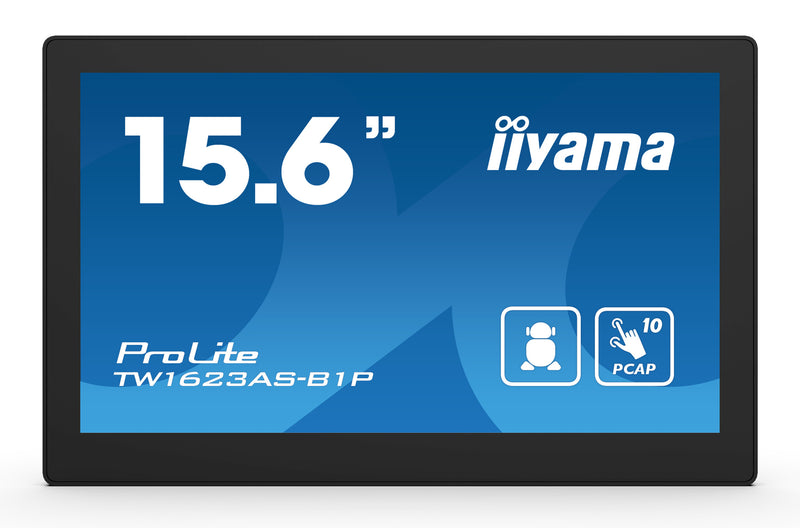 iiyama TW1623AS-B1P computer monitor 39.6 cm (15.6") 1920 x 1080 pixels Double Full HD Touchscreen Black