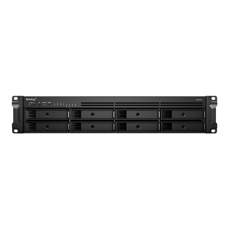 Synology RackStation RS1221+ NAS Rack (2U) Ryzen Embedded V1500B 4 GB DDR4 32 TB HDD DiskStation Manager Black