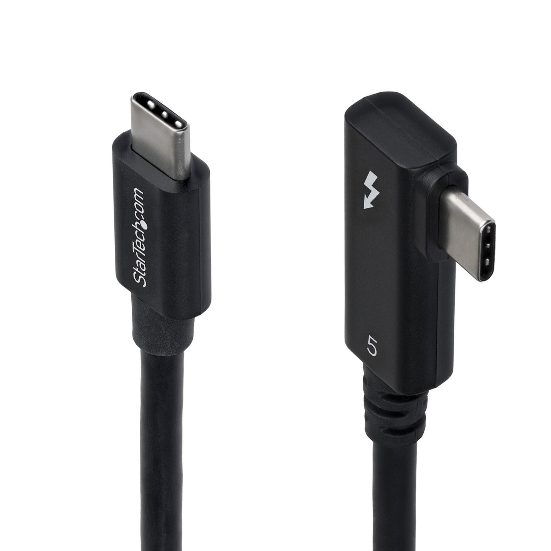 StarTech.com 2.6ft (80cm) Right Angle Thunderbolt 5 Cable, 80Gbps/Up to 120Gbps, 240W PD, 8K 60Hz, Certified