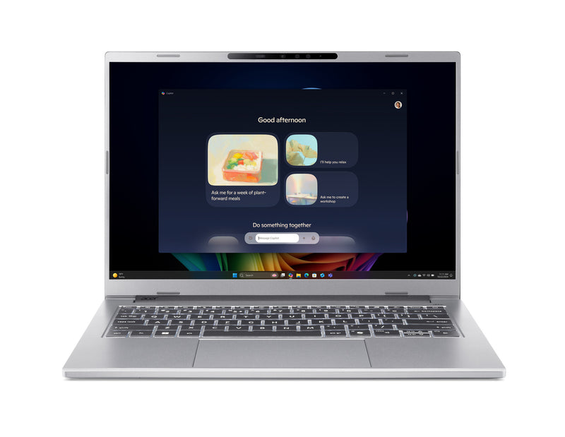 Acer Aspire 14 AI A14-61M-R395 AMD Ryzen AI 5 PRO PRO 340 Laptop 35.6 cm (14") WUXGA 16 GB LPDDR5x-SDRAM 512 GB SSD Wi-Fi 6E (802.11ax) Windows 11 Home Silver