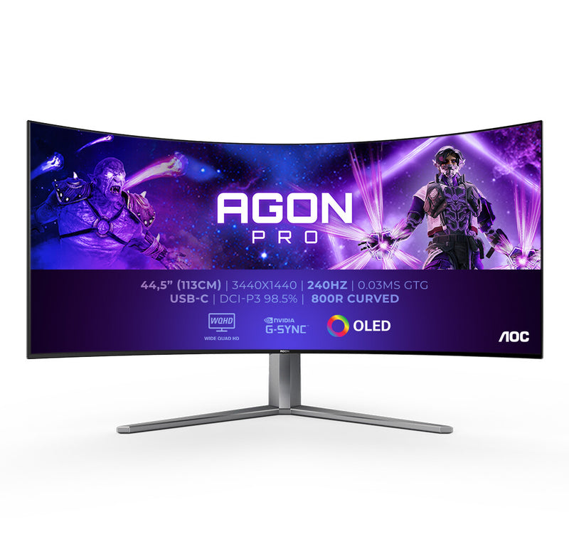 AOC AGON PRO AG456UCZD LED display 113 cm (44.5") 3440 x 1440 pixels Wide Quad HD OLED Black