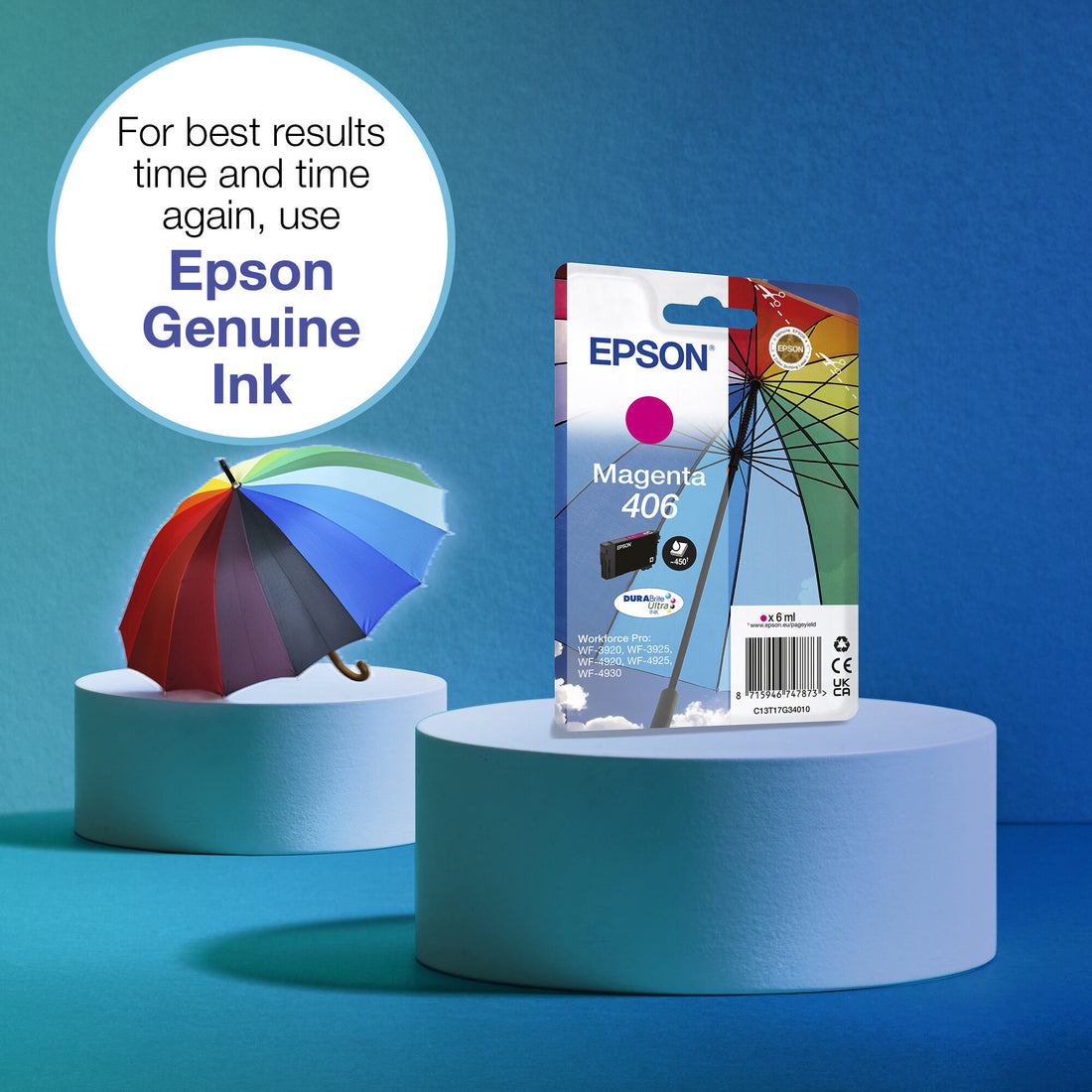 Epson Singlepack Magenta 406 Umbrella DURABrite Ultra Ink - image 2