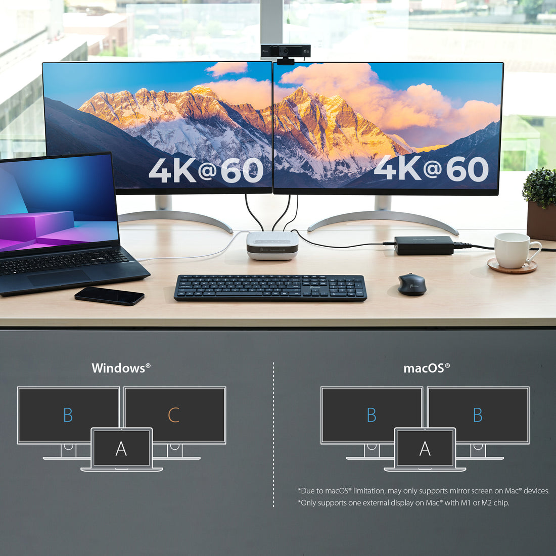 j5create JCDS337 USB-C Dual 4K Speakerphone Dock Pro, Black - image 7