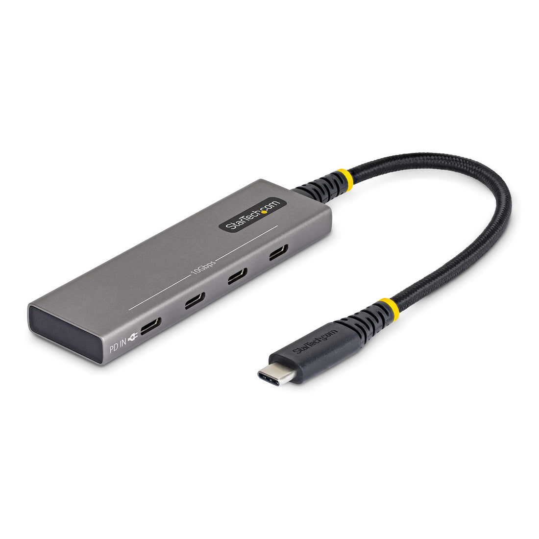StarTech.com 4-Port USB-C Hub, 10Gbps, 100W PD Charging, 4x USB-C Ports, Overcurrent Protection, PCR Aluminum
