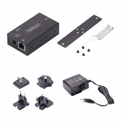 StarTech.com 1-Port Serial to Ethernet Adapter, IP Serial Device Server For Remote RS232 Devices, Wall/DIN Rail Mountable, Metal Housing, RJ45 LAN to DB9 Serial Converter