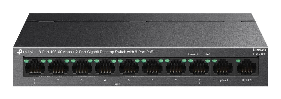 TP-Link LS1210P network switch Unmanaged L2 Gigabit Ethernet (10/100/1000) Power over Ethernet (PoE) Desktop