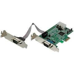 StarTech.com 2-Port Low Profile Native RS232 PCI Express Serial Adapter Card, 16550 UART, PCIe to Dual Serial DB9, Windows & Linux, TAA - Replaced by PEX2S953LP