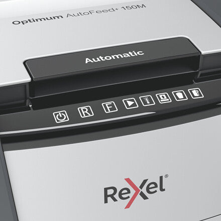 Rexel Optimum AutoFeed+ 150M paper shredder Micro-cut shredding 55 dB 22 cm Black, Silver - image 5