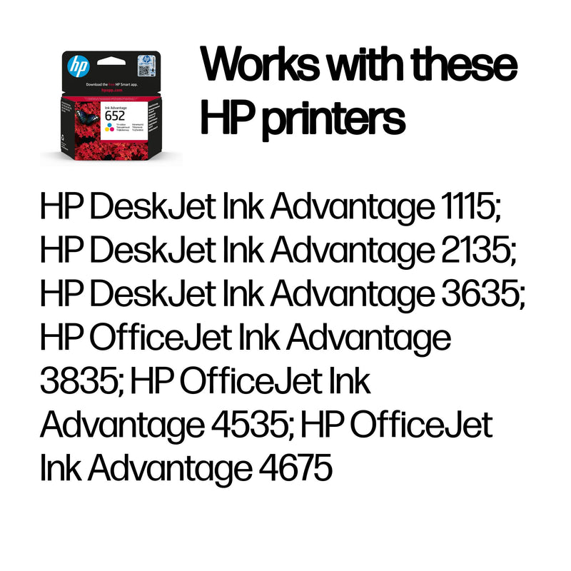 HP 652 Tri-color Original Ink Advantage Cartridge