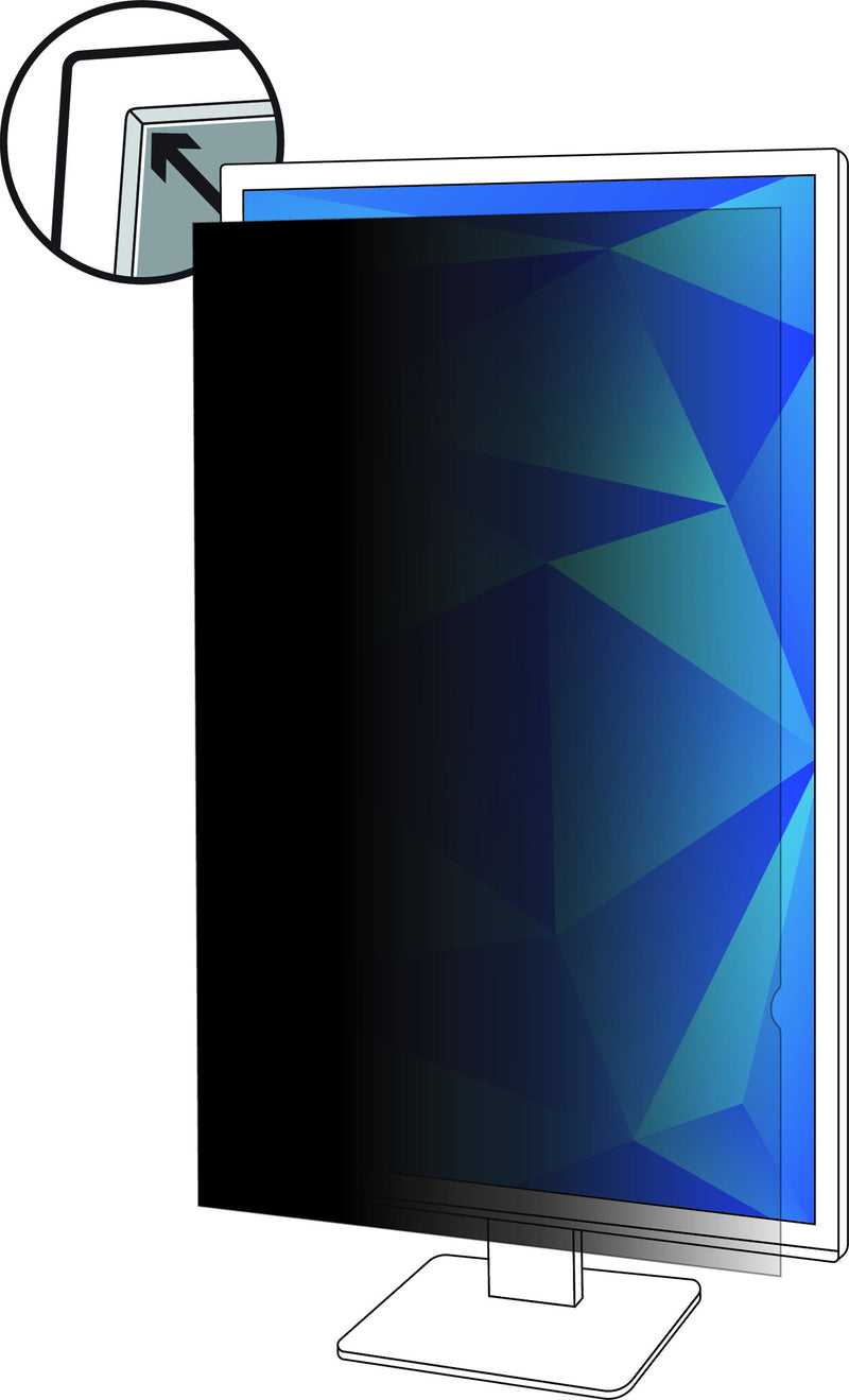 3M Privacy Filter for 25in Portrait Monitor, 16:9, PF250W9P