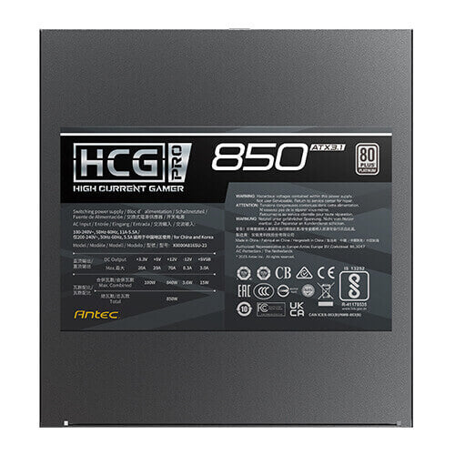 Antec HIGH CURRENT GAMER HCG850 PRO P GB power supply unit 850 W 20+4 pin ATX ATX Black